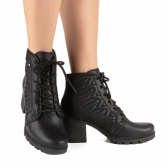 Bota Coturno Feminino Salto Bloco Dakota G9602 - PRETO