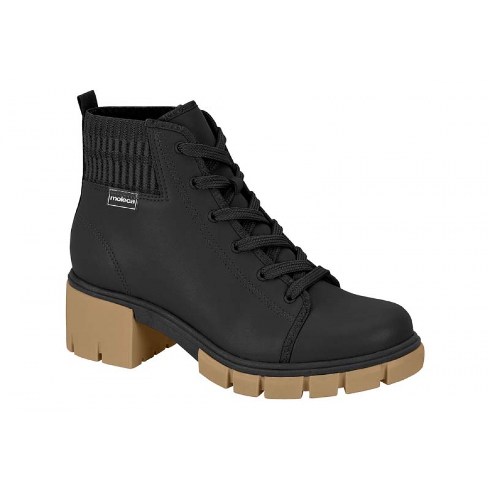 Bota Coturno Feminino Moleca 5338.103 - PRETO