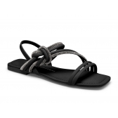 Sandália Rasteira com Brilho Feminino Dakota Y7901 - PRETO