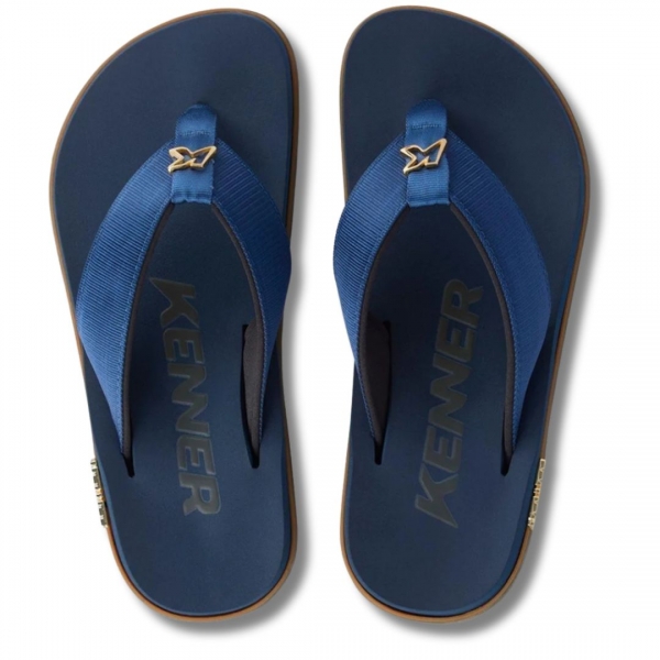 Chinelo Masculino Kenner Kivah 1300022 - MARINHO/BEGE