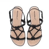 Sandália Rasteira Feminino Piccadilly Adla 513011 - PRETO