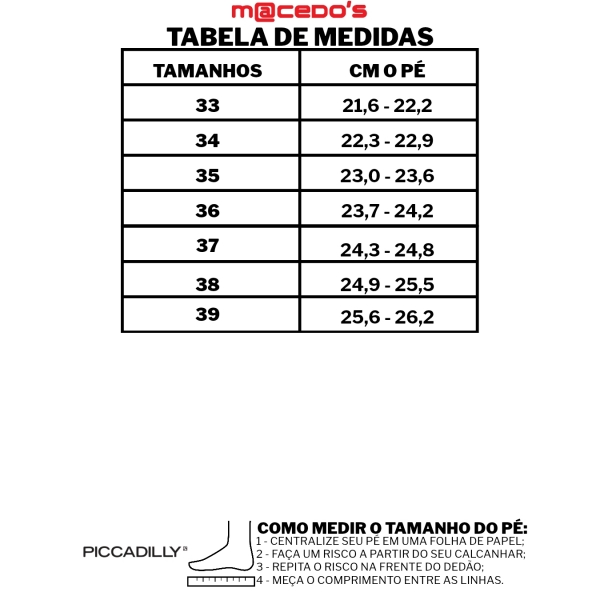 Sapatilha Feminino Piccadilly 250262 - PRETO