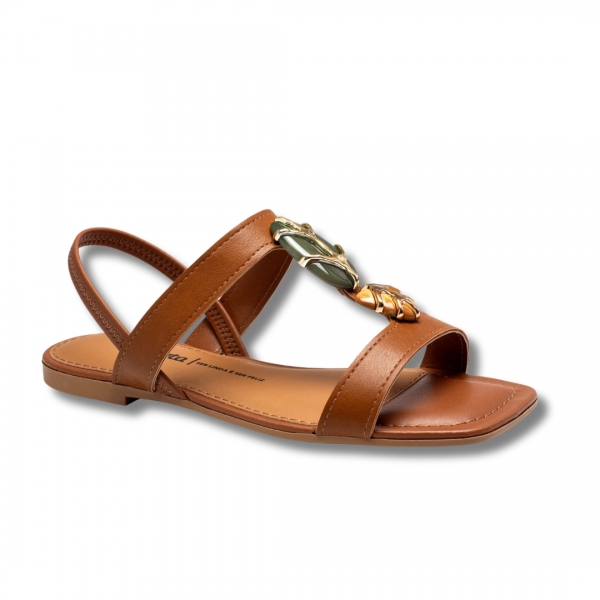 Sandália Rasteira Feminino Dakota Y9611 - CARAMELO